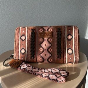 NWT Wrangler Canvas Wallet Aztec - Dark Brown